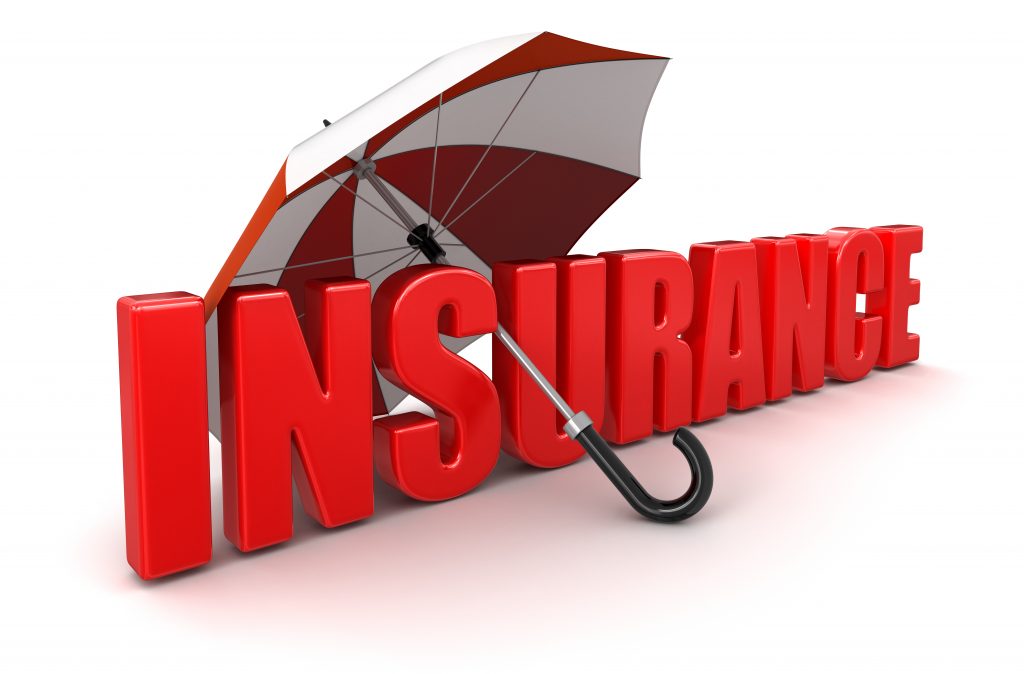 Insurance under Umbrella. Image with clipping path